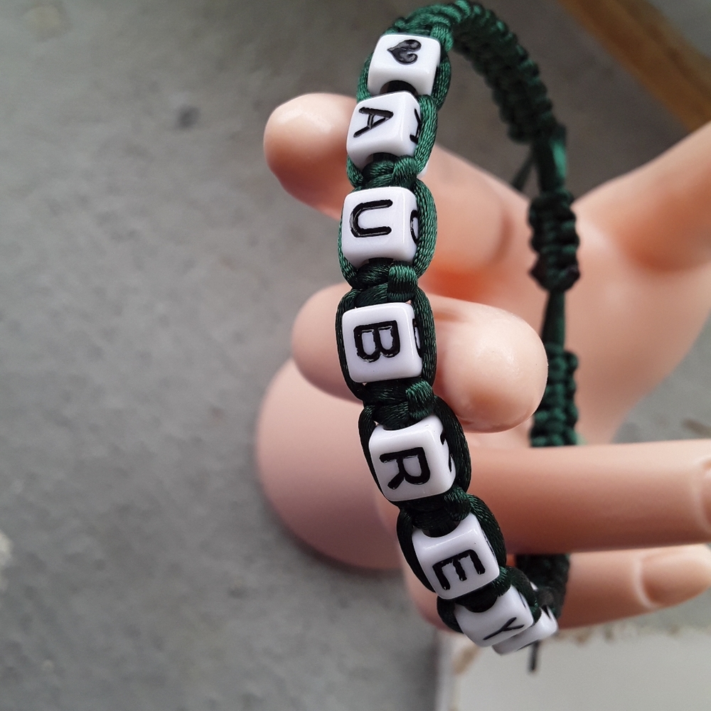 Aubrey name hand-made bracelet